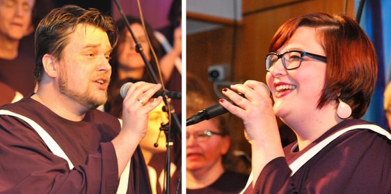 Björn Bergs und Julia Späinghaus (hier bei einem Konzert mit dem Chor "Living Gospel") gastieren mit Band in der Kirche Oberrahmede. Fotos: Wolfgang Teipel